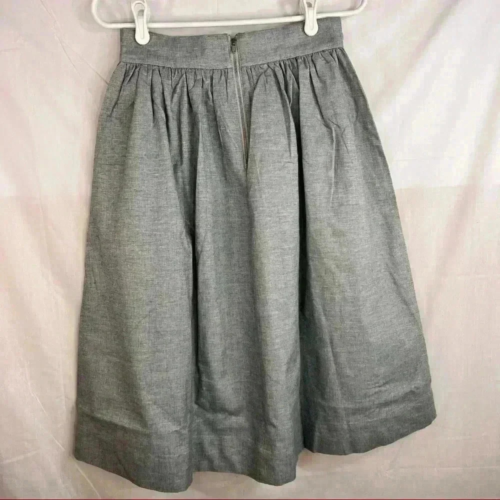 ACHRO Womens High Waisted Midi Pleated Pinstripe Skirt Sz S NWT Career Luxury - Picture 5 of 11